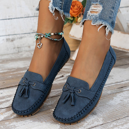 🔥Último día: 50 % de descuento: mocasines vintage cómodos y suaves con lazo para mujer.